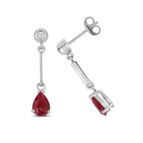 Vintage Ruby Drop Earrings